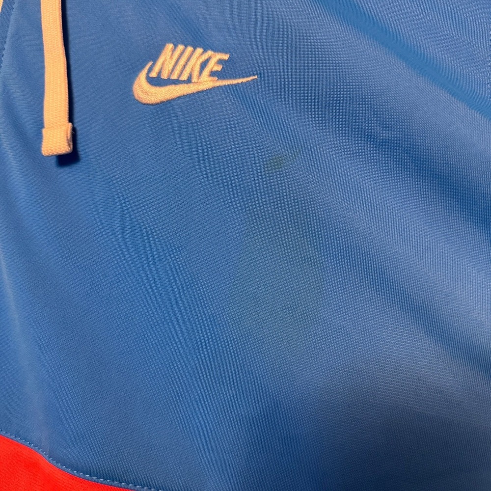 Nike Mens Colorblock Half Zip Hoodie Blue Navy Orange Swoosh Size M - Picture 11 of 15